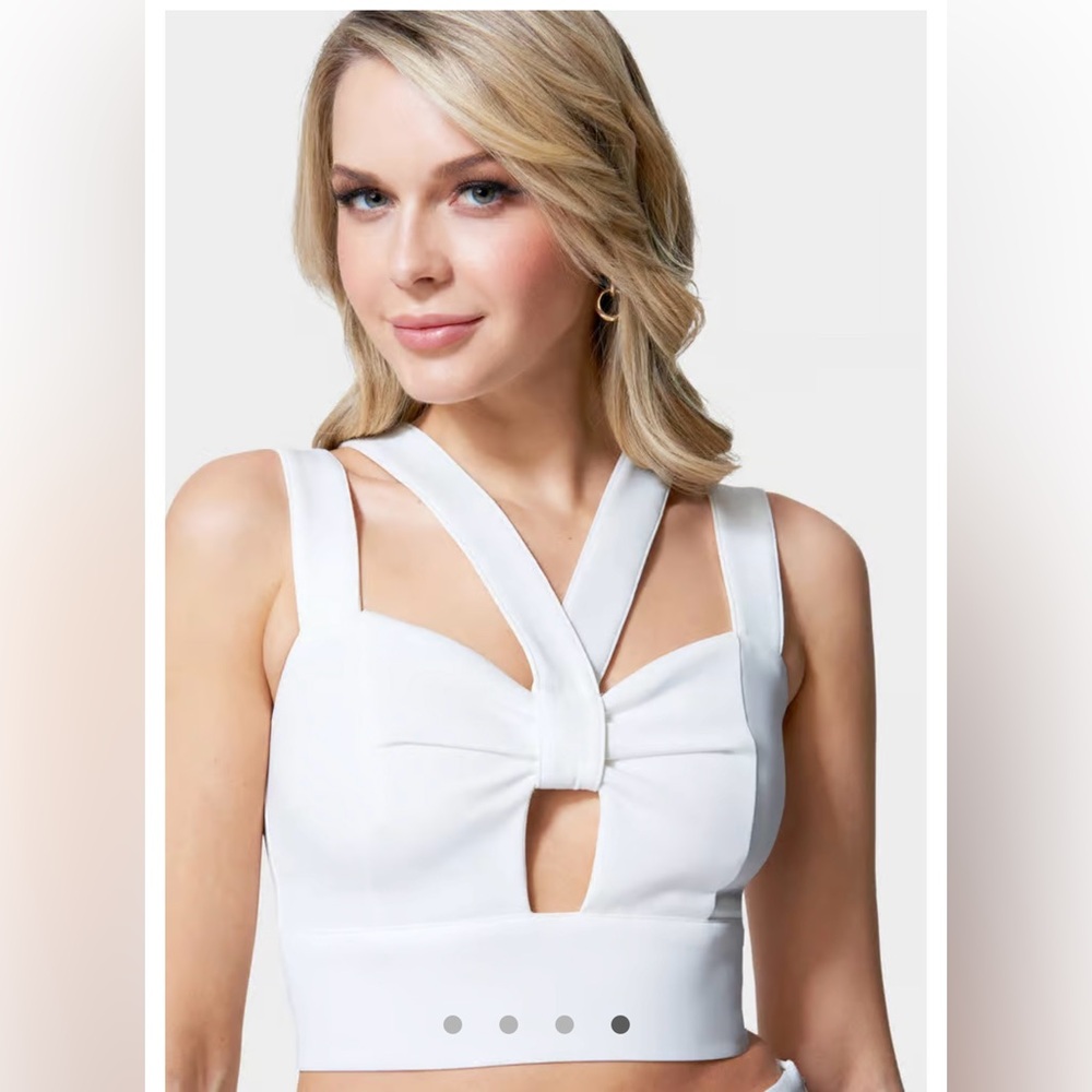 Bebe white crop top size small